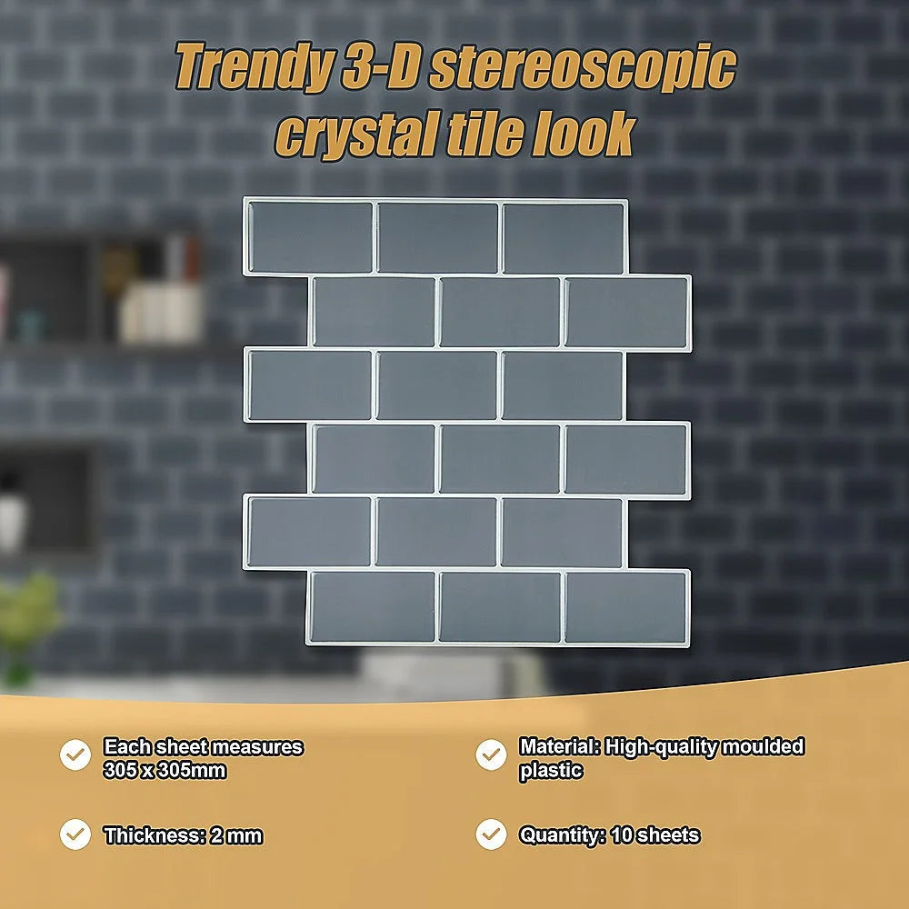 Grey 30cm peel stick wall with frame detail shown