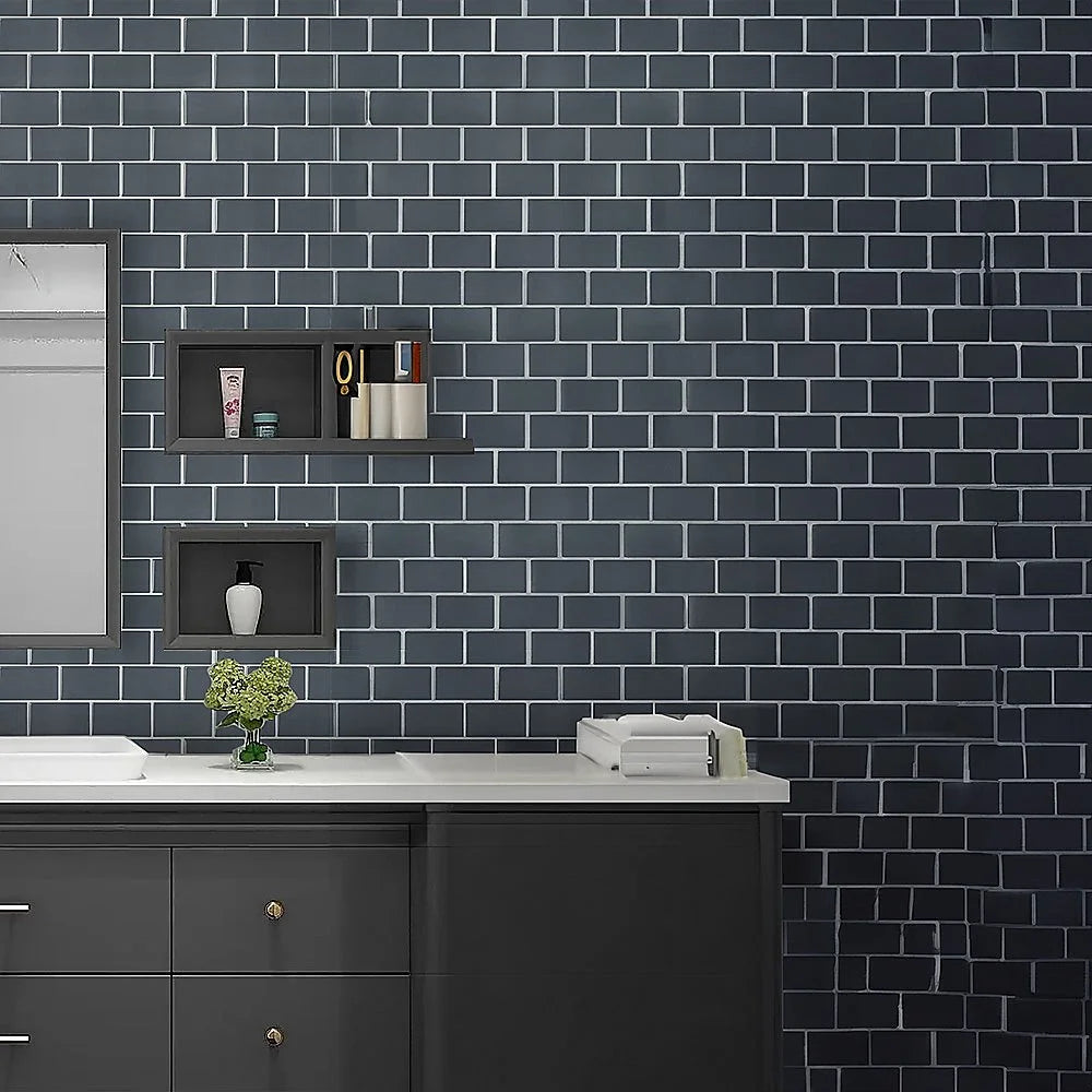 Peel and Stick Wall Tile 3D Dark Grey (30cm x 30cm x 10