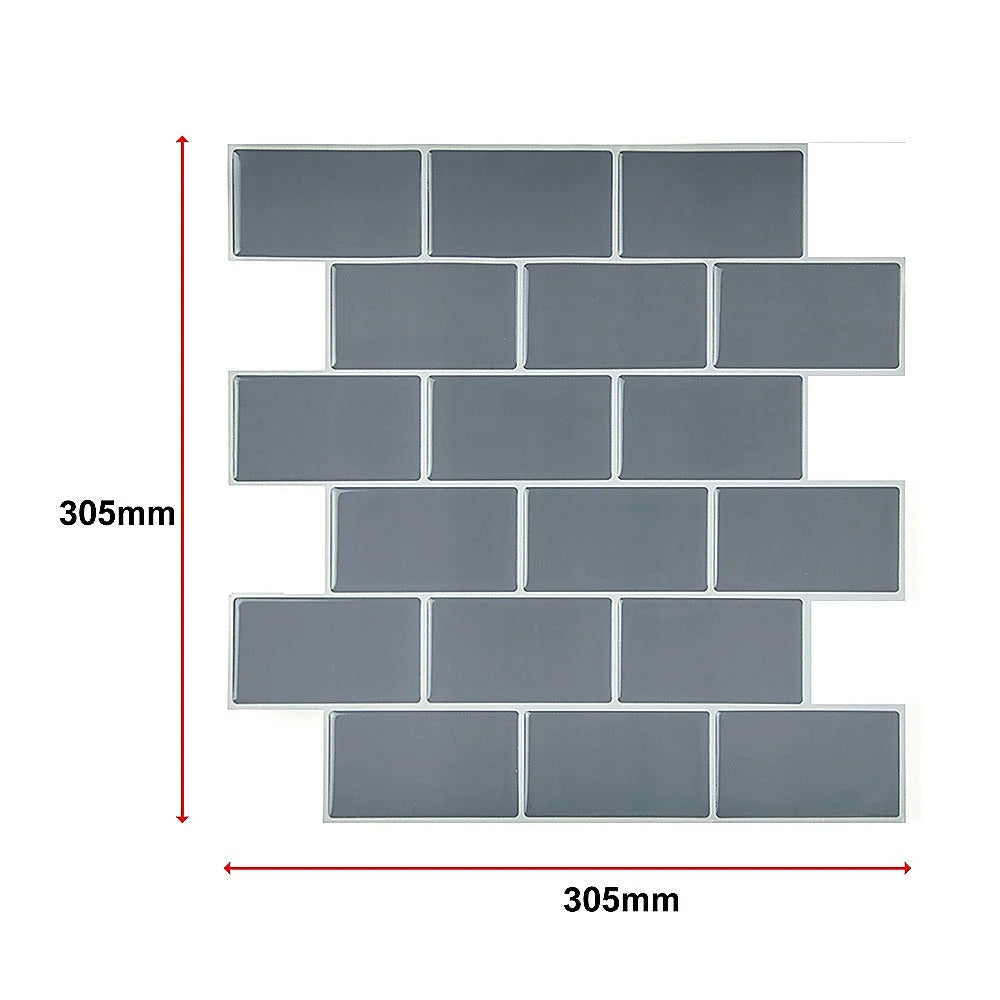 Peel and Stick Wall Tile 3D Dark Grey (30cm x 30cm x 10