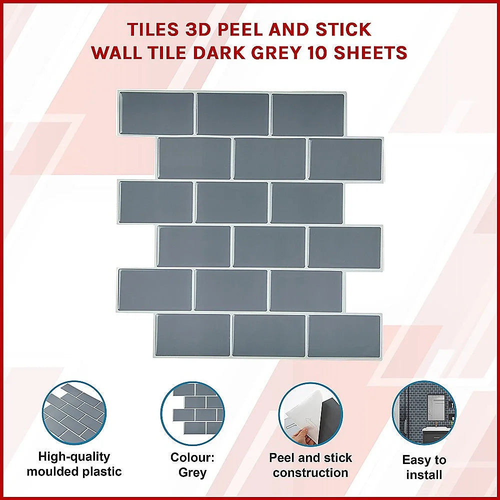 Peel stick wall with tile 3d dark sheets