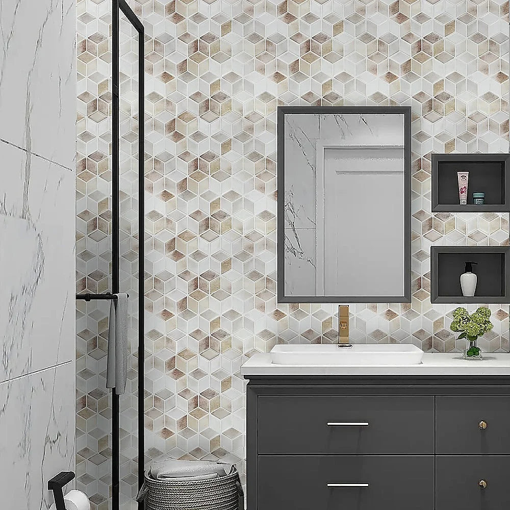Peel and Stick Wall Tile 3D Shell Mosaic (30cm x 30cm x 10