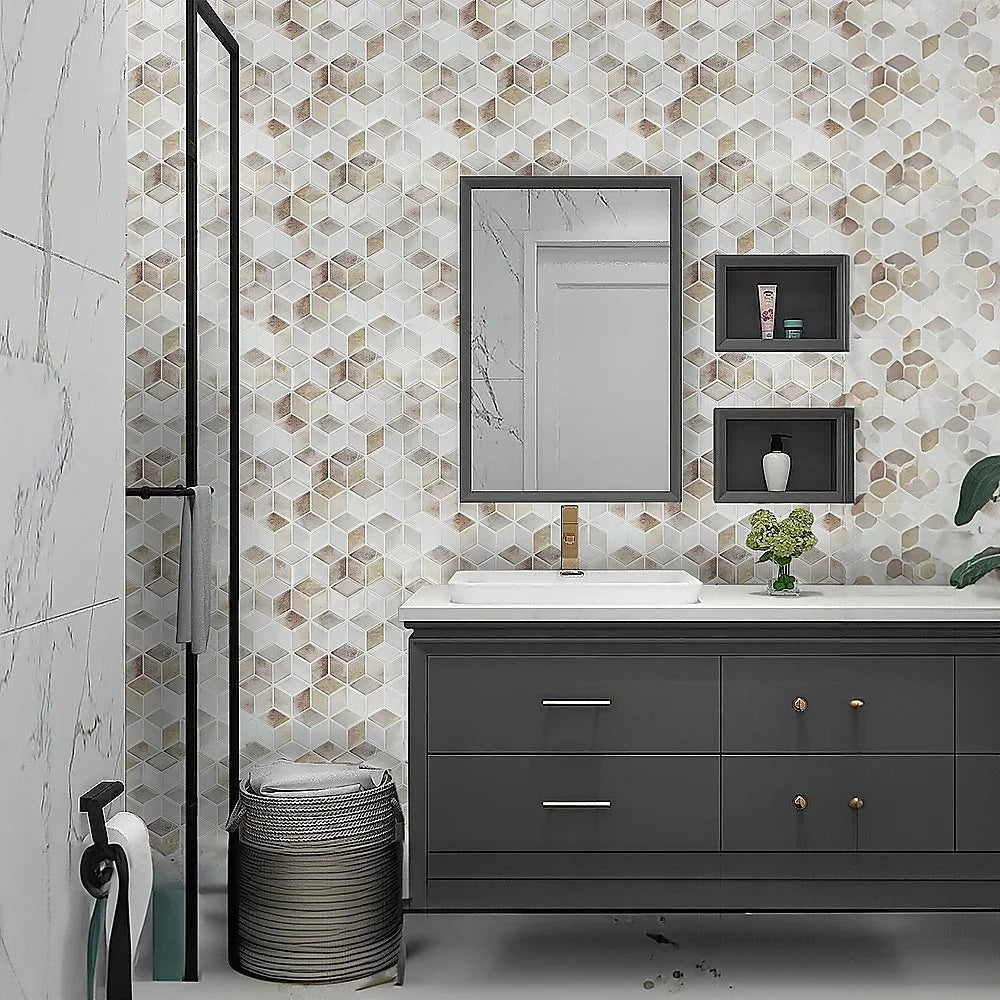 Peel and Stick Wall Tile 3D Shell Mosaic (30cm x 30cm x 10