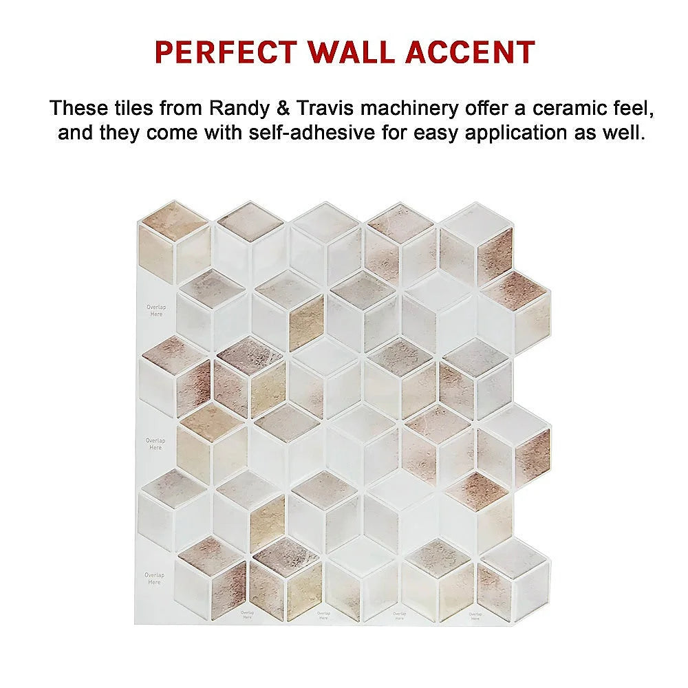 Peel and Stick Wall Tile 3D Shell Mosaic (30cm x 30cm x 10