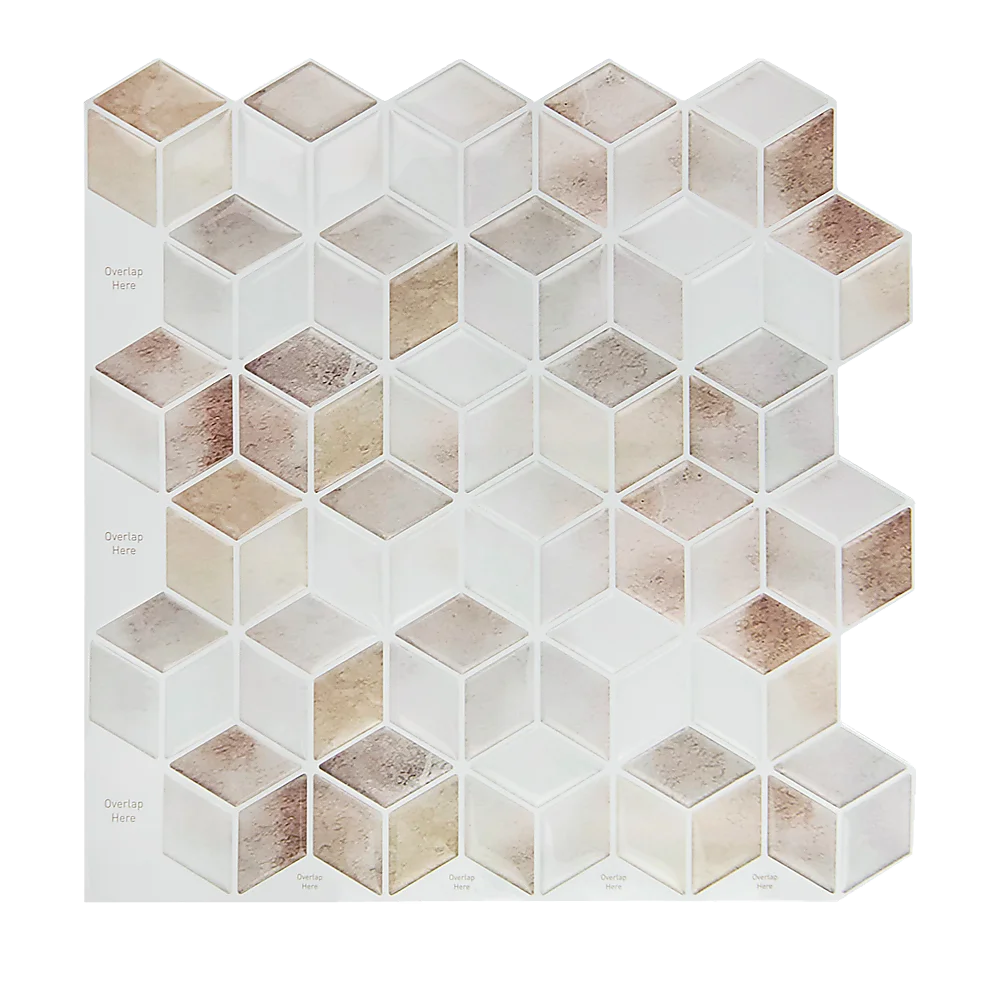 Peel and Stick Wall Tile 3D Shell Mosaic (30cm x 30cm x 10