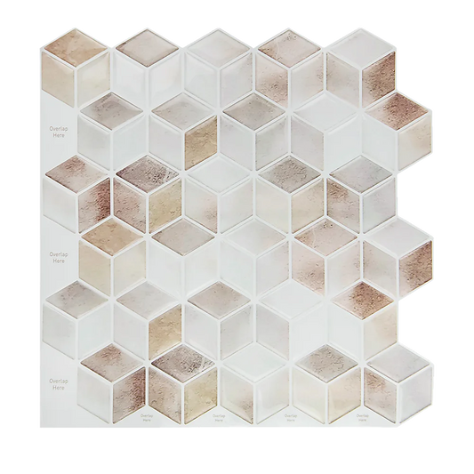 Peel and Stick Wall Tile 3D Shell Mosaic (30cm x 30cm x 10