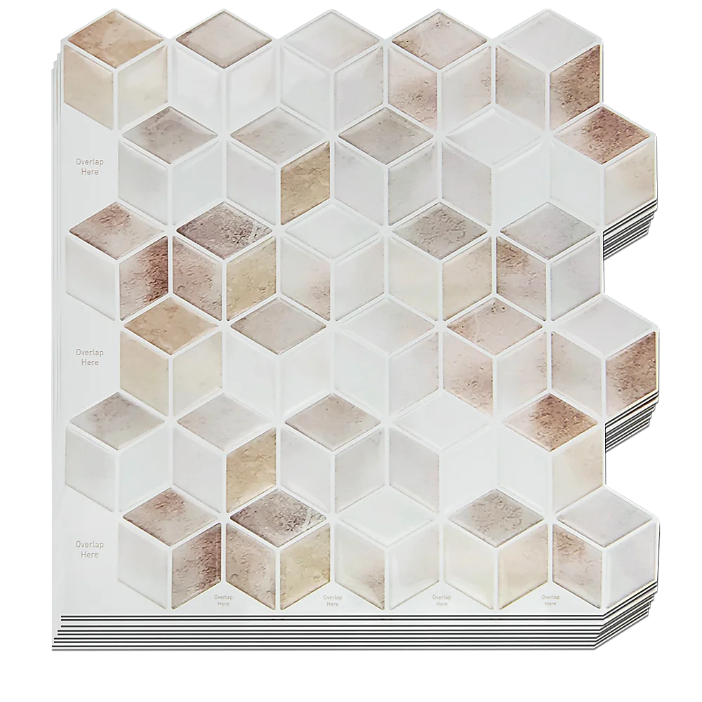 Peel and Stick Wall Tile 3D Shell Mosaic (30cm x 30cm x 10