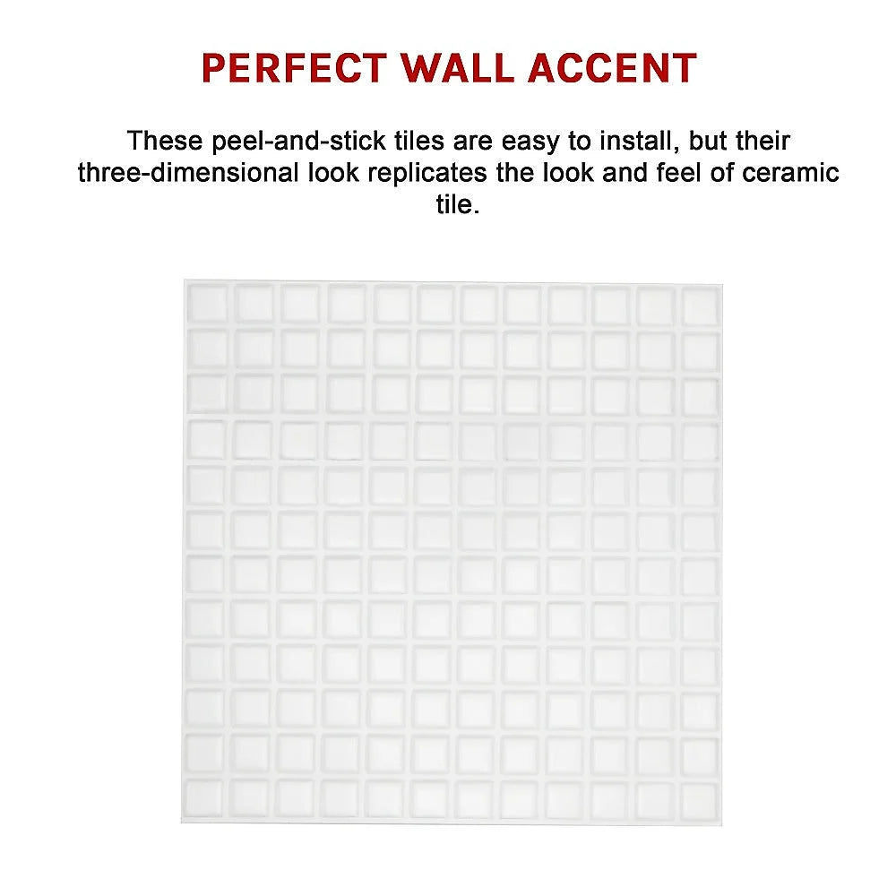 Peel and Stick Wall Tile 3D Stereoscopic Crystal White