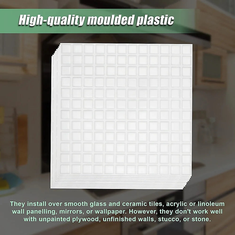 Peel and Stick Wall Tile 3D Stereoscopic Crystal White