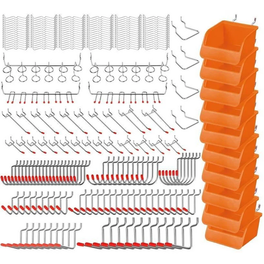 Pegboard Hooks Bins Set 238Pc Parts Storage Tools Organiser