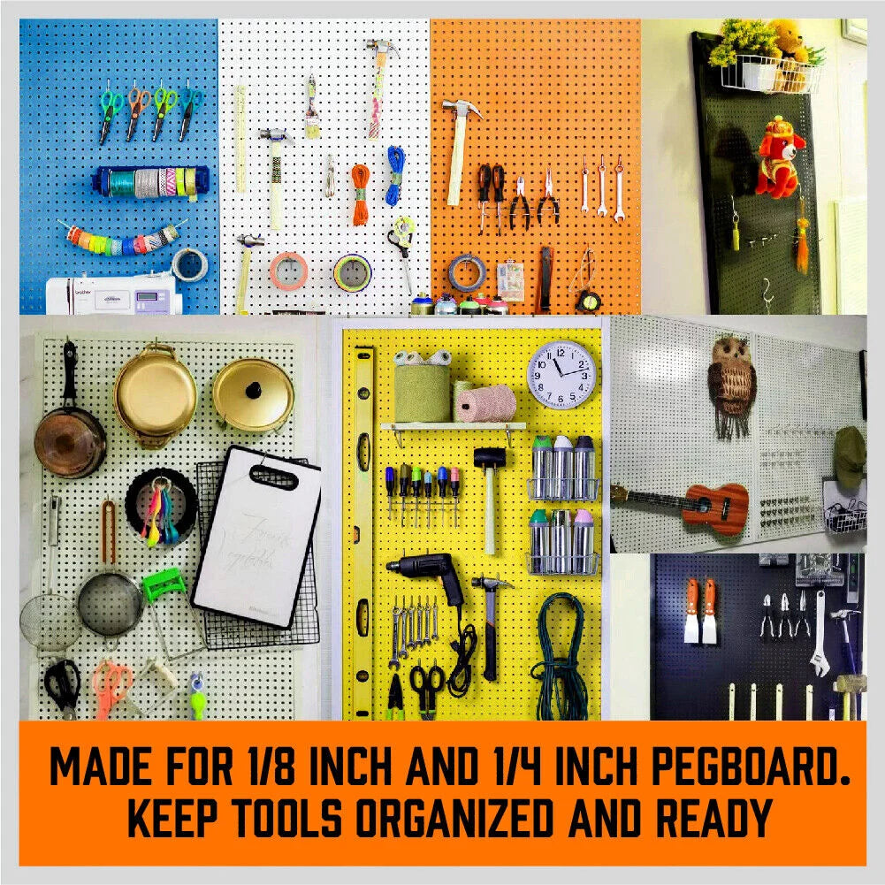 Pegboard Hooks Set 142Pc Storage Trays Organizer Bins