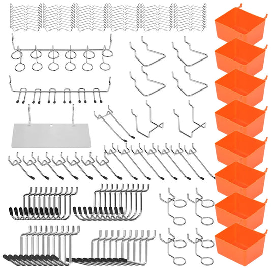 Pegboard Hooks Set 142Pc Storage Trays Organizer Bins