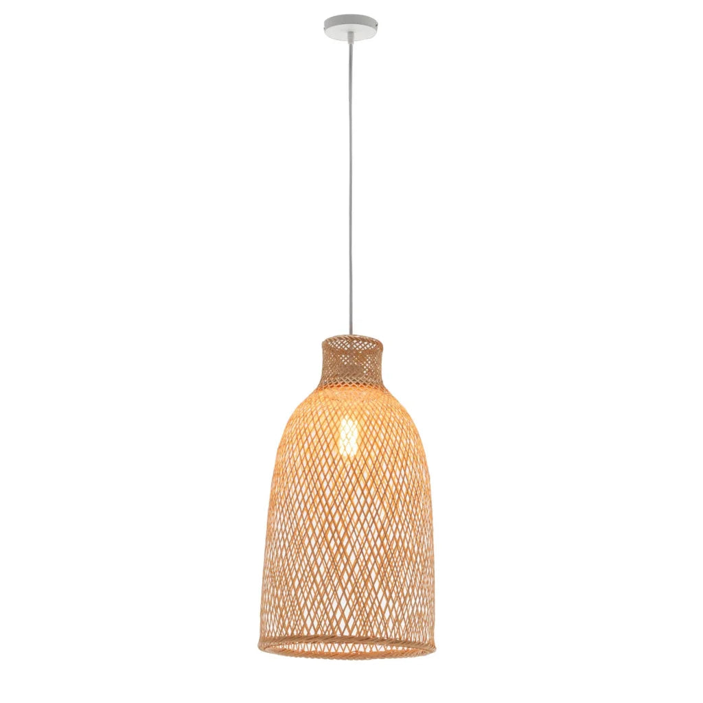 Pendant Lamp Bamboo Woven Cone Hanging Light Bell Shade