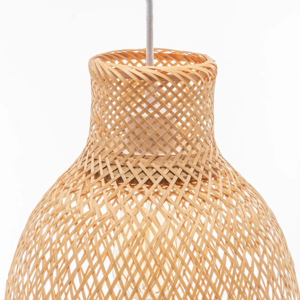 Pendant Lamp Bamboo Woven Cone Hanging Light Bell Shade