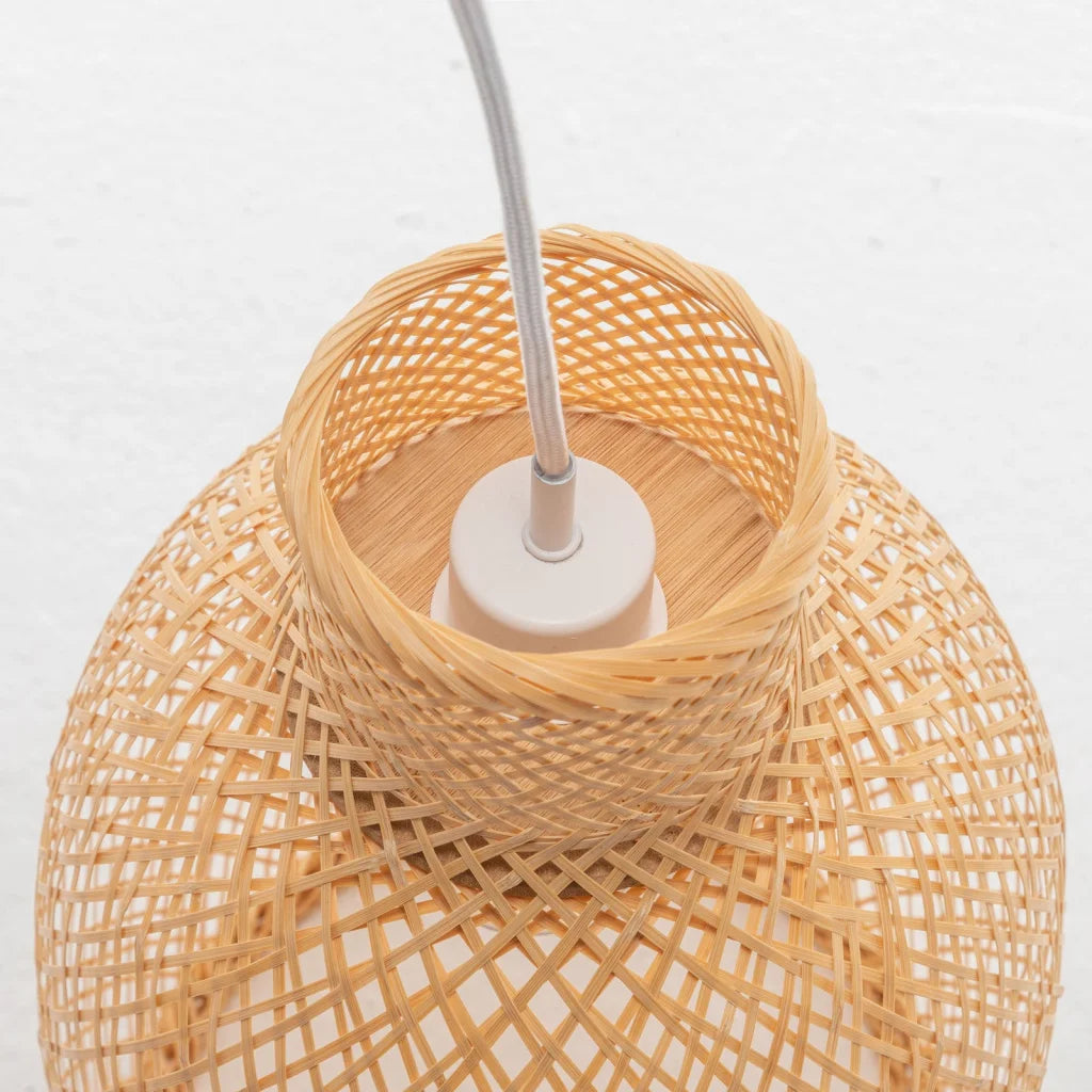 Pendant Lamp Bamboo Woven Cone Hanging Light Bell Shade