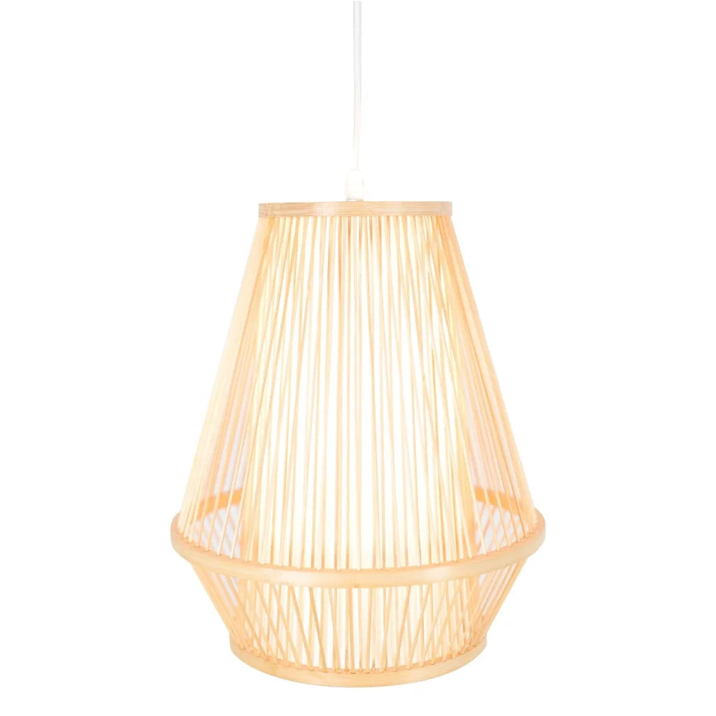 Pendant Lamp Natural Woven Bamboo Empire Hanging Light Bell