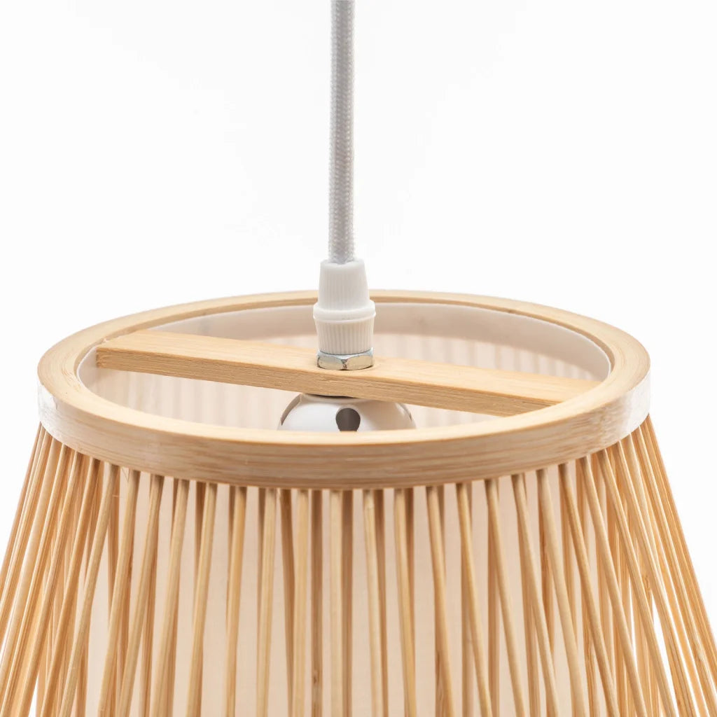 Pendant Lamp Natural Woven Bamboo Empire Hanging Light Bell