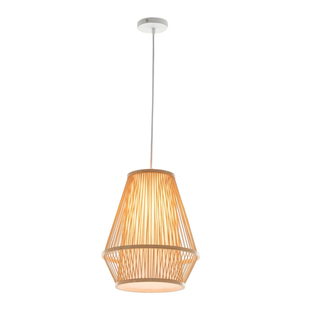 Pendant Lamp Natural Woven Bamboo Empire Hanging Light Bell