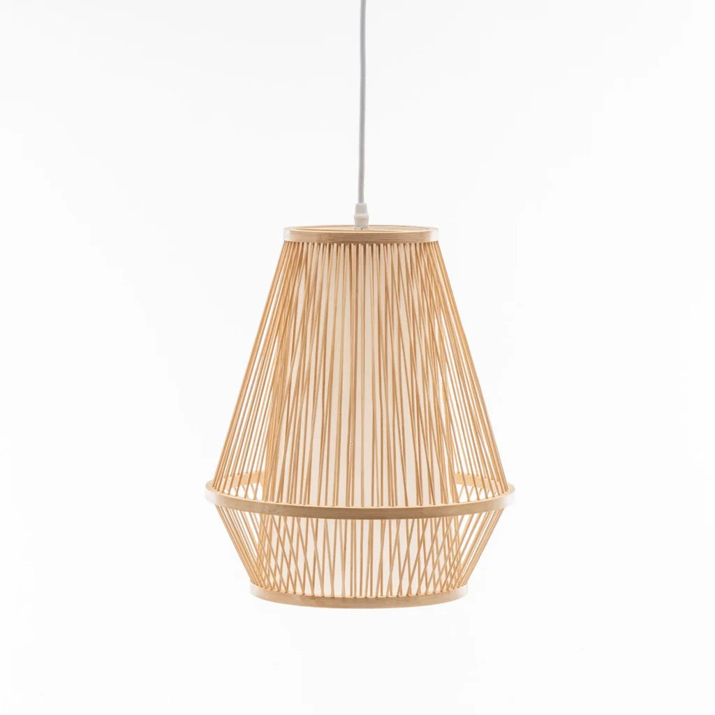 Pendant Lamp Natural Woven Bamboo Empire Hanging Light Bell