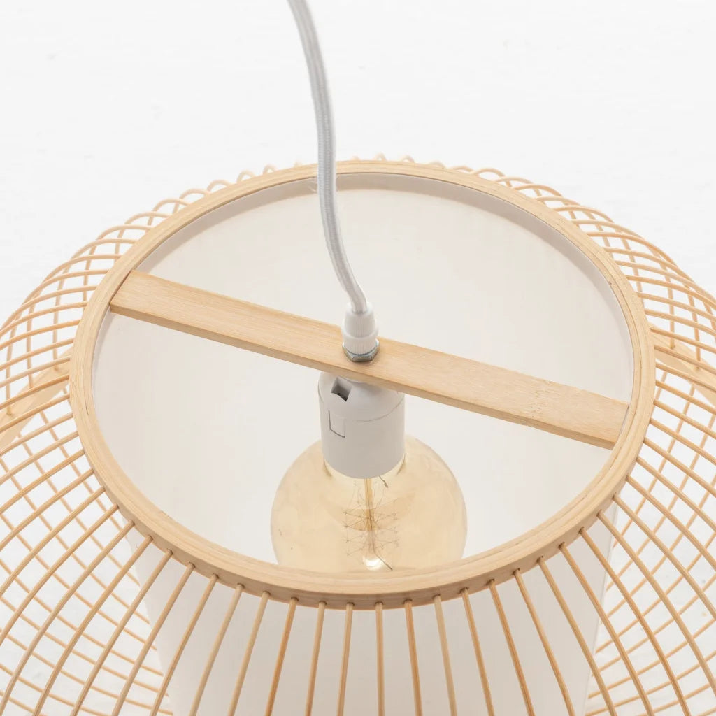 Pendant Lamp Natural Woven Bamboo Sphere Hanging Light Bell