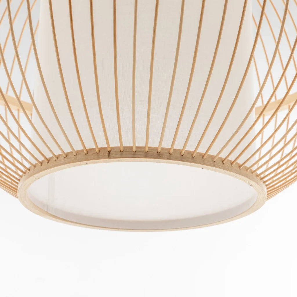 Pendant Lamp Natural Woven Bamboo Sphere Hanging Light Bell
