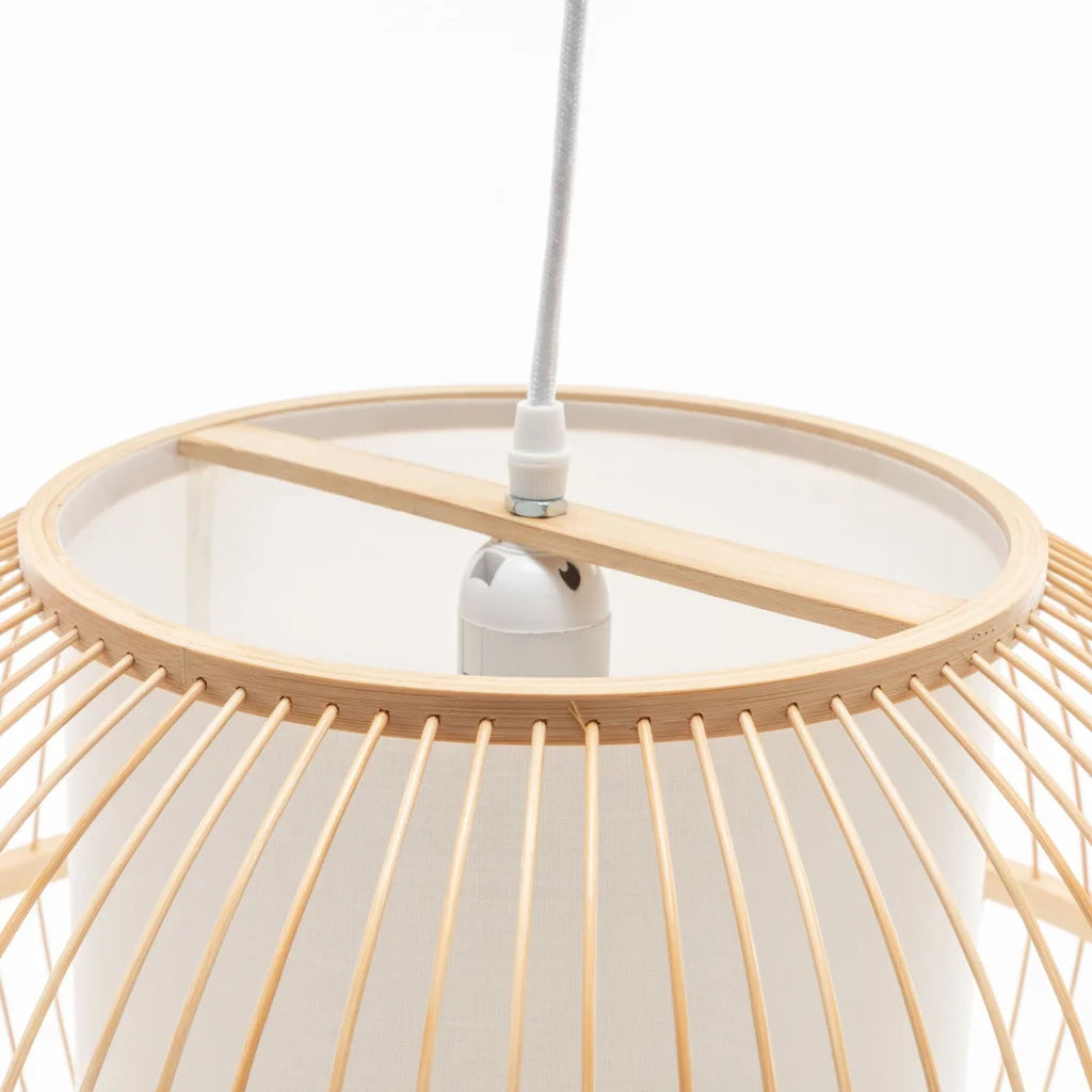 Pendant Lamp Natural Woven Bamboo Sphere Hanging Light Bell