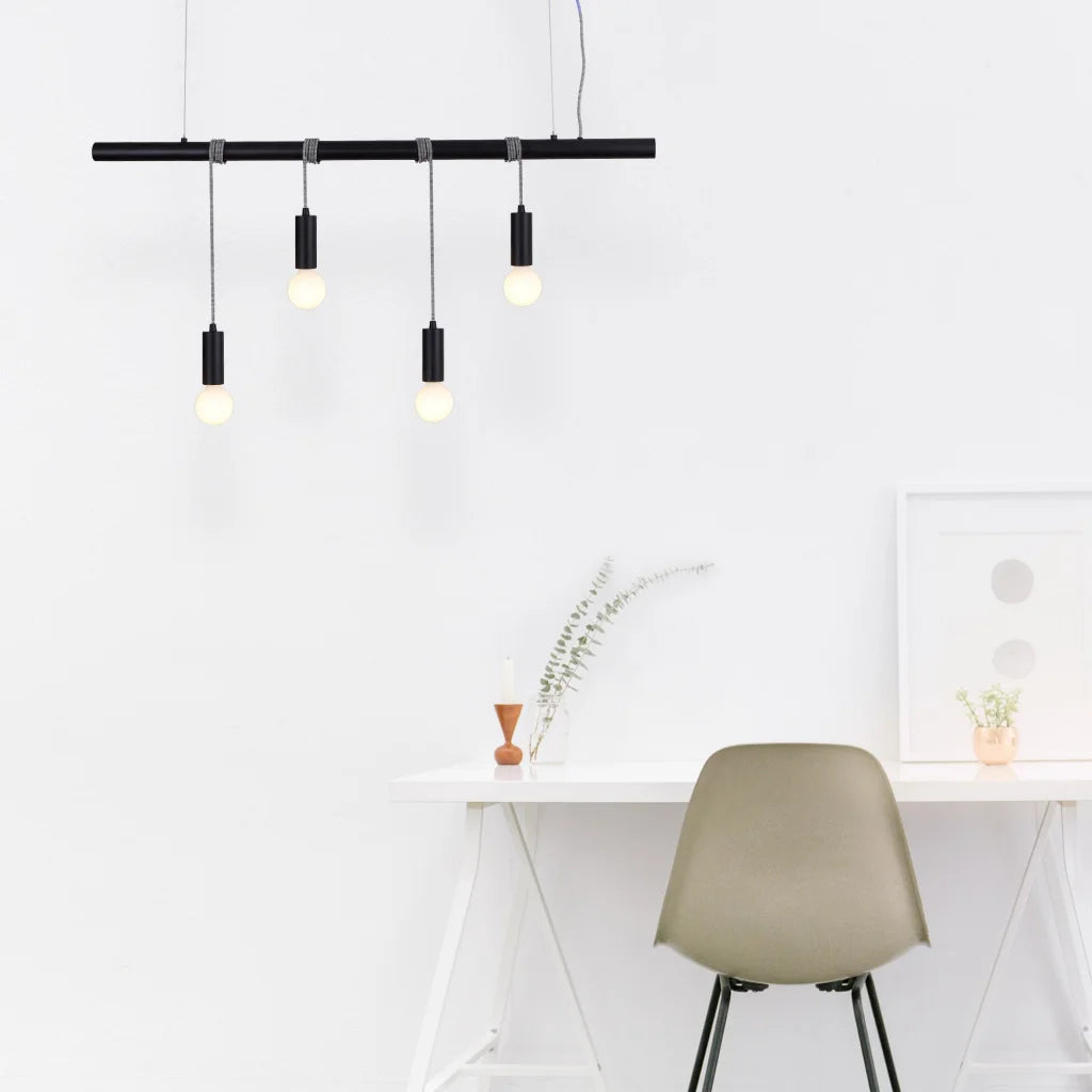 Pendant Light Bikkel 4 Lights Black - Home & Garden