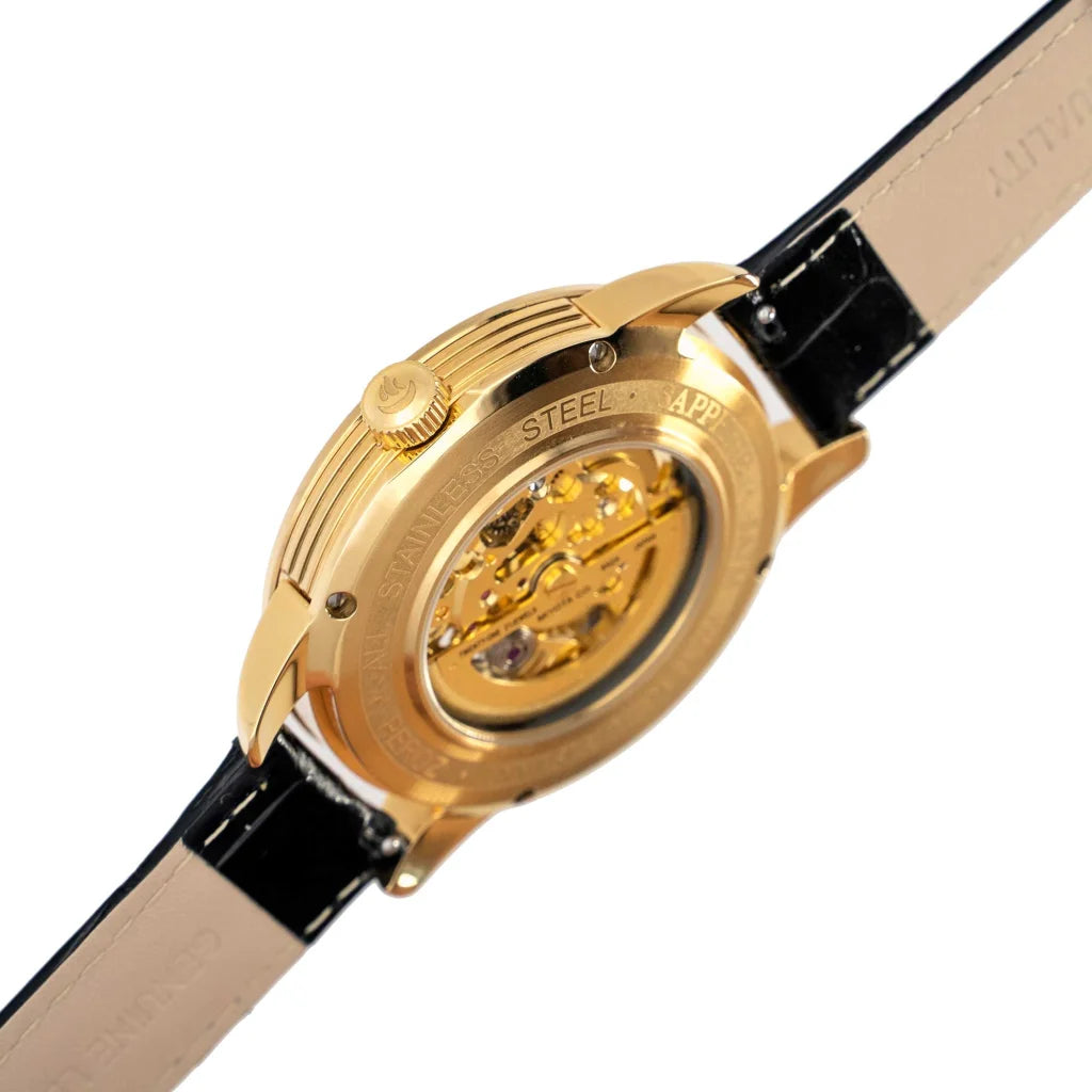 Peroz Automatic Men’s Watch - Black Leather - Fashion >