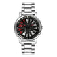 Personalized Skeleton Quartz Watch with Steel Strap for Men