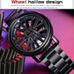 Personalized Skeleton Quartz Watch with Steel Strap for Men