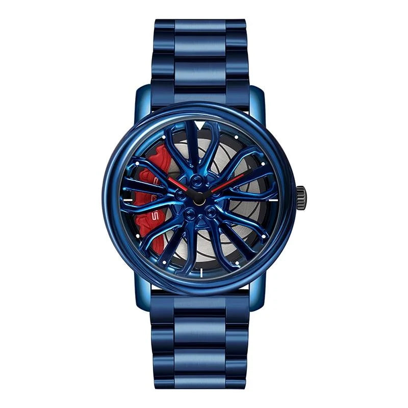 Personalized Skeleton Quartz Watch with Steel Strap for Men