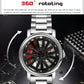 Personalized Skeleton Quartz Watch with Steel Strap for Men