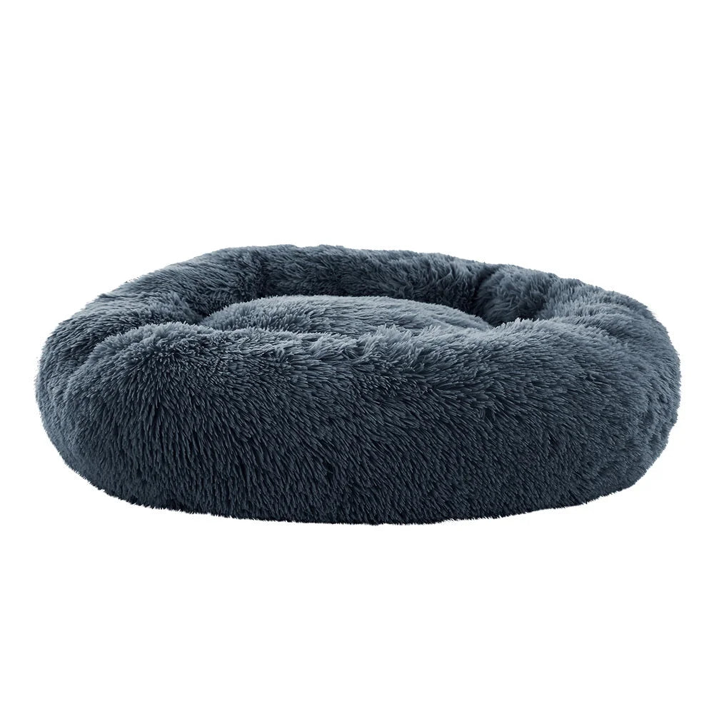 Grey 90cm pet bed dog with cat calming large dark