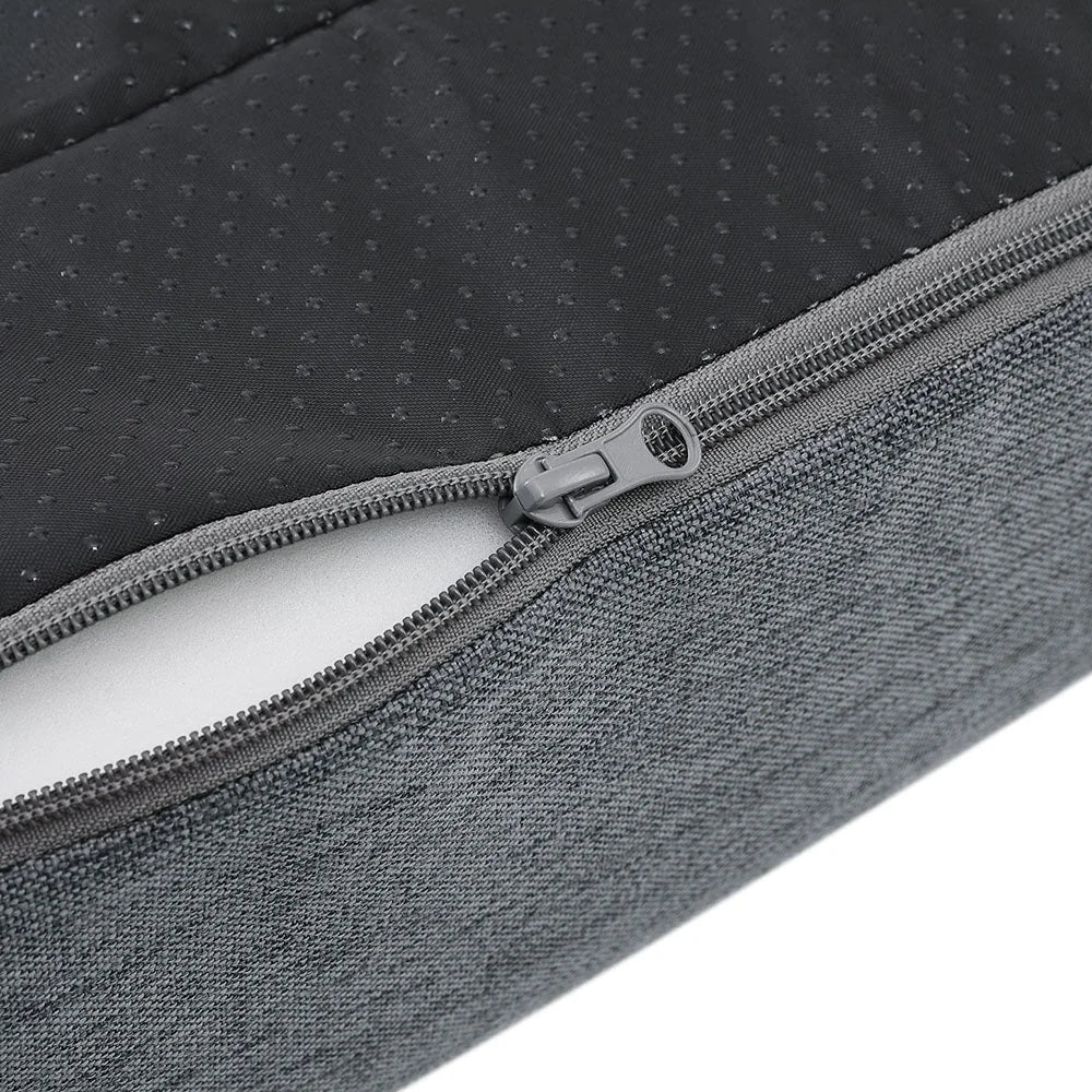 Grey pet bed dog with attachment points and product body