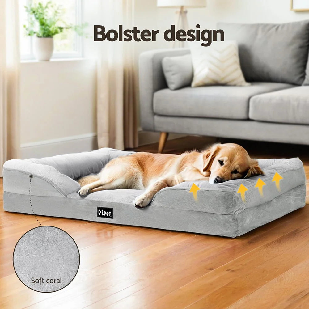 Pet Bed Dog Soft Cushion Egg Crate Large Sofa - Removable &
