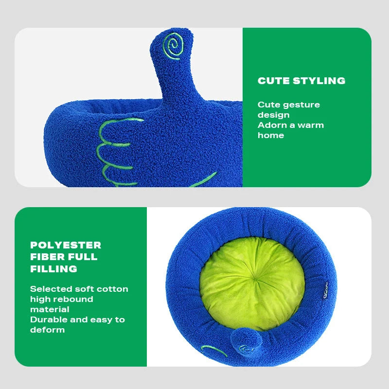 Pet Bed Warm Soft Plush Round Cat Dog Nest Comfy Sleeping