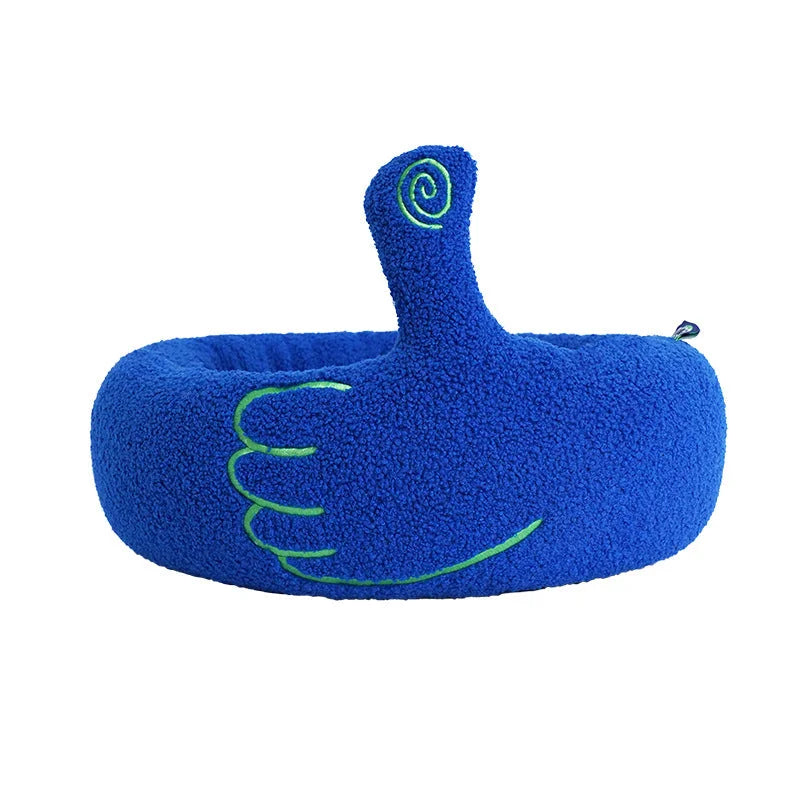 Pet Bed Warm Soft Plush Round Cat Dog Nest Comfy Sleeping