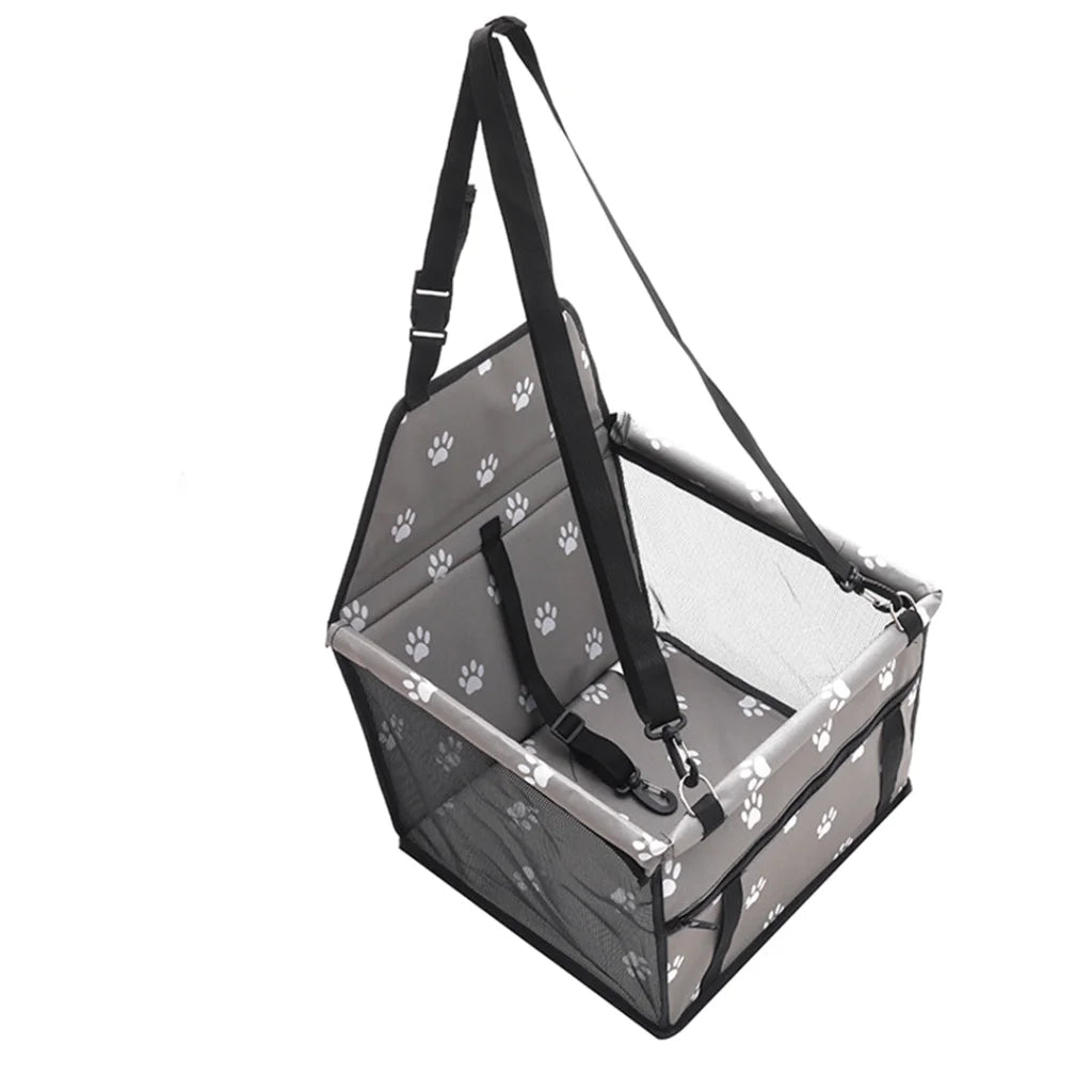 Pet Booster Car Seat Premium Waterproof Breathable Mesh Safety Travel Portable Dog Carrier Bag - Grey