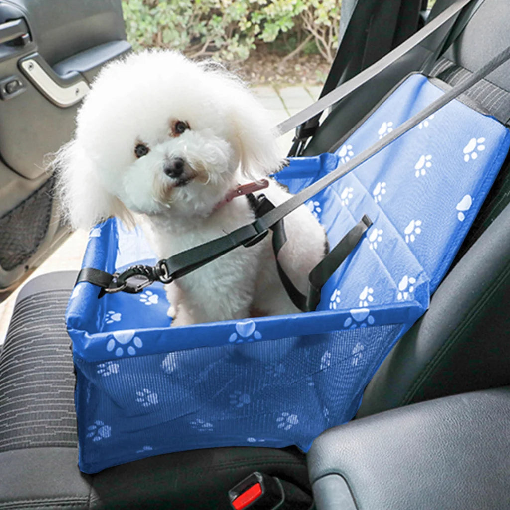 Pet Booster Car Seat Premium Waterproof Breathable Mesh Safety Travel Portable Dog Carrier Bag - Blue