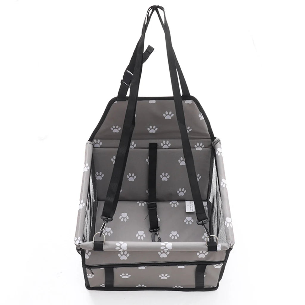 Pet Booster Car Seat Premium Waterproof Breathable Mesh Safety Travel Portable Dog Carrier Bag - Grey