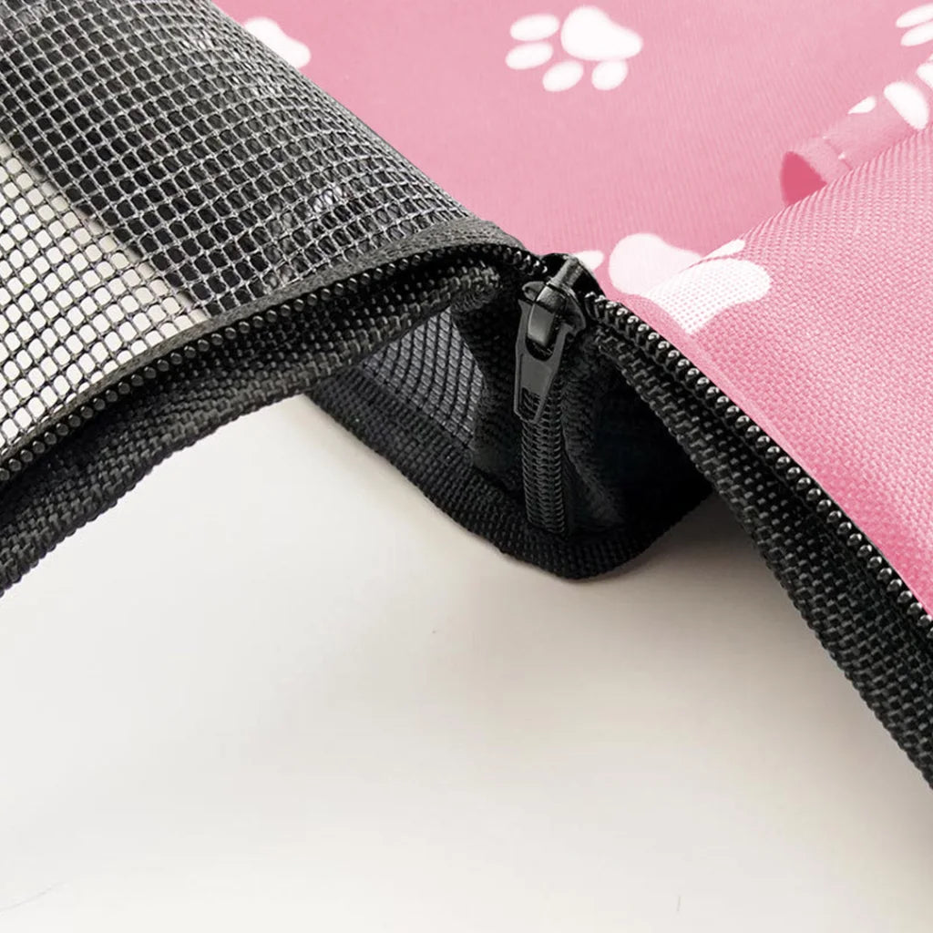 Pet Booster Car Seat Premium Waterproof Breathable Mesh Safety Travel Portable Dog Carrier Bag - Pink