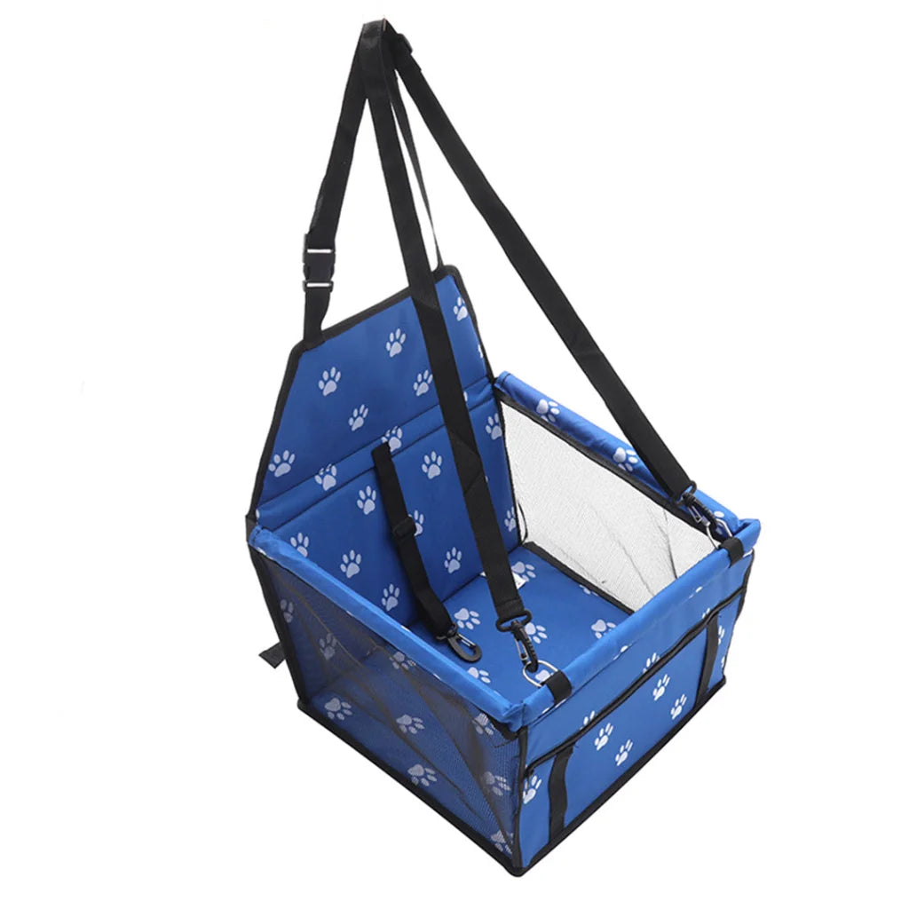 Pet Booster Car Seat Set of 2 Premium Waterproof Breathable Mesh Safety Travel Portable Dog Carrier Bag - Blue