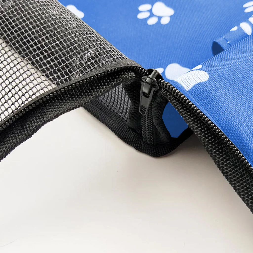 Pet Booster Car Seat Set of 2 Premium Waterproof Breathable Mesh Safety Travel Portable Dog Carrier Bag - Blue