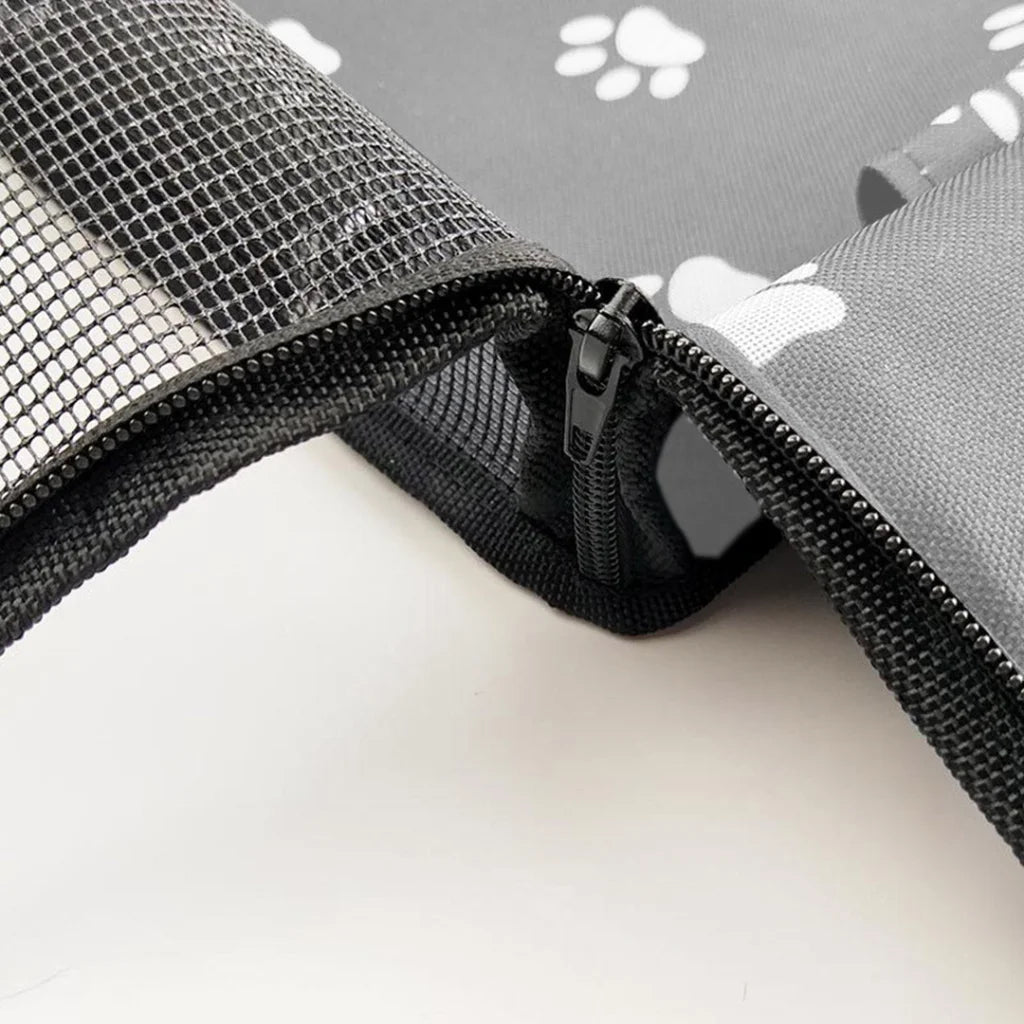 Pet Booster Car Seat Set of 2 Premium Waterproof Breathable Mesh Safety Travel Portable Dog Carrier Bag - Grey