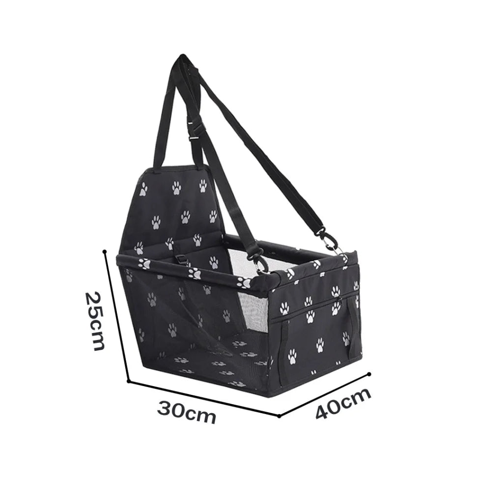 Pet Booster Car Seat Set of 2 Premium Waterproof Breathable Mesh Safety Travel Portable Dog Carrier Bag - Black