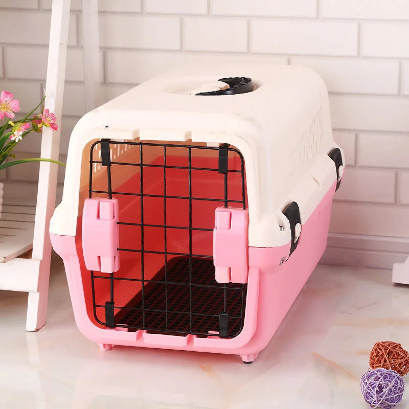 Pet Carrier Medium Portable Plastic Dog Cat Travel Cage