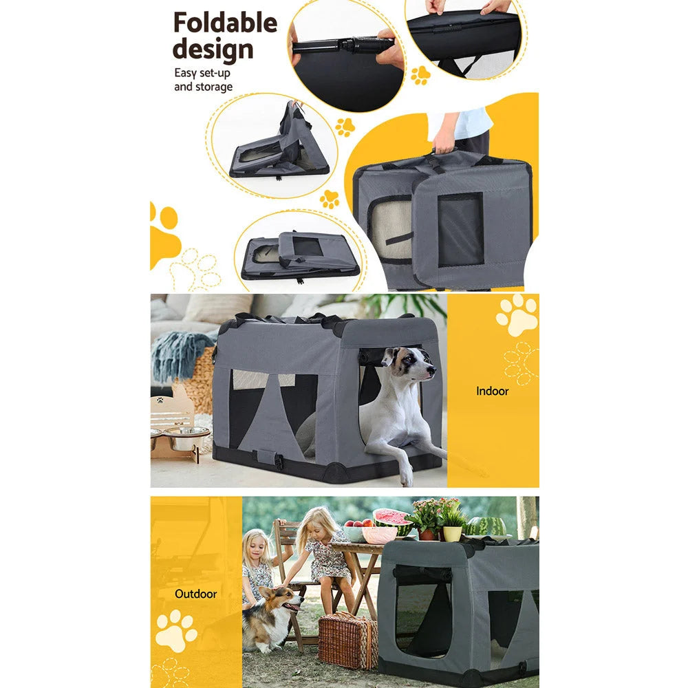 Pet Carrier Soft Crate Dog Cat Travel 121x80CM Portable