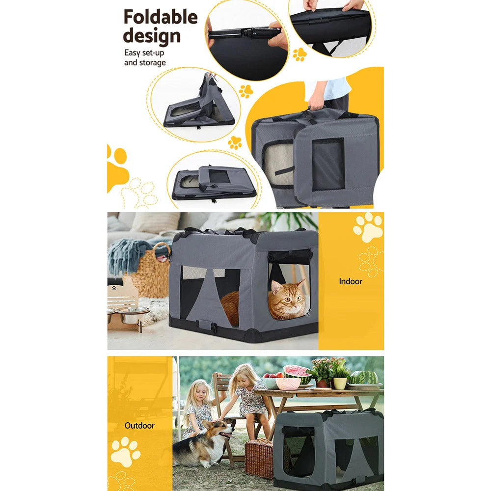 60x42cm pet cage with black wire panels and front door latch