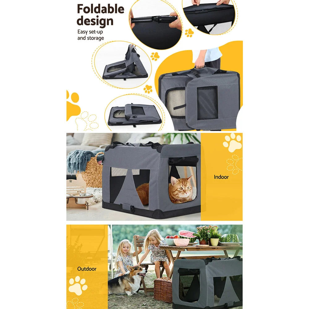 Pet Carrier Soft Crate Dog Cat Travel 82x58CM Portable