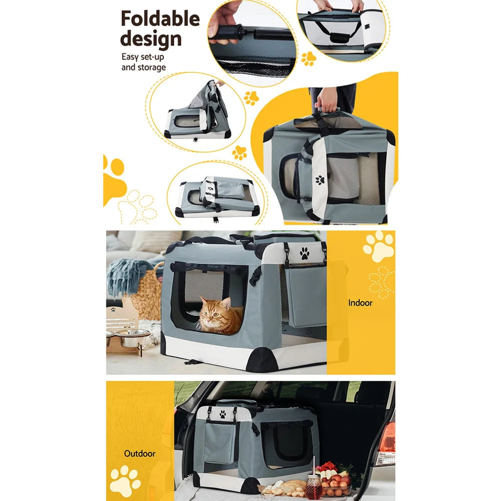 Pet Carrier Soft Crate Dog Cat Travel 90x61CM Portable