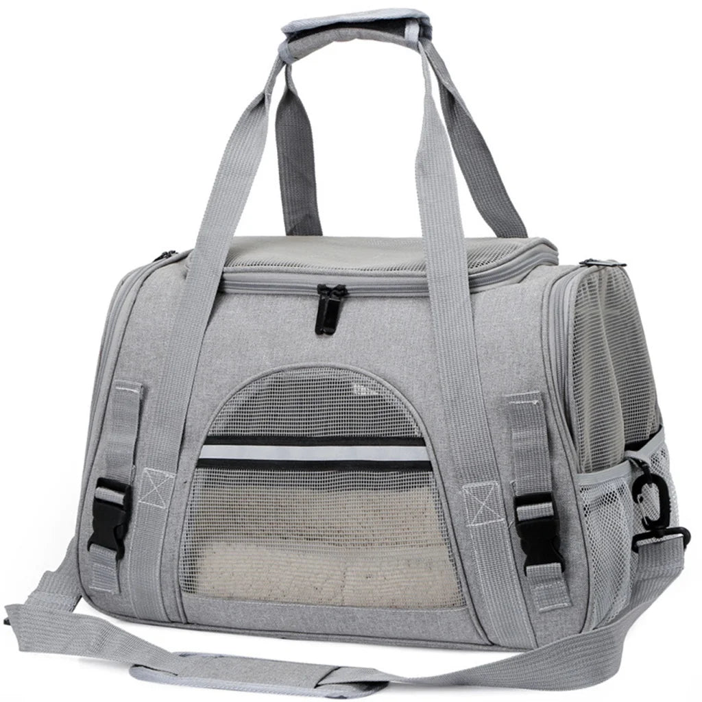 Pet Carrier Travel Bag for Cats & Small Dogs with Cozy Bed